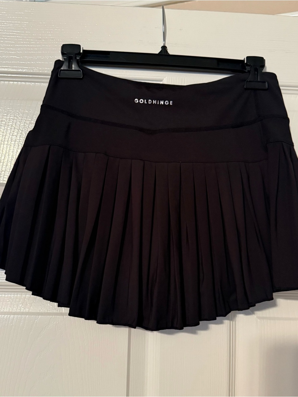 GoldHinge Women's Pleated Active Skort in Black